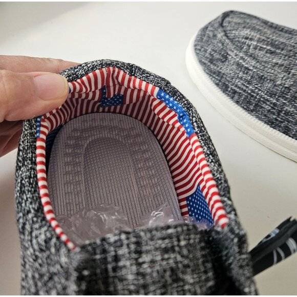 Mens Casual Loafers 12.5/47 Slip-On Boat Shoes Black/White Lightweight Comfort - Picture 4 of 10